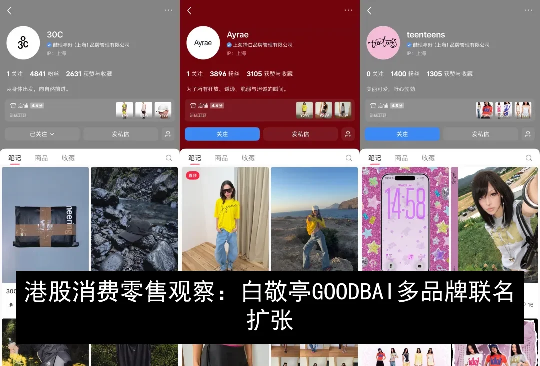 港股消费零售观察：白敬亭GOODBAI多品牌联名扩张