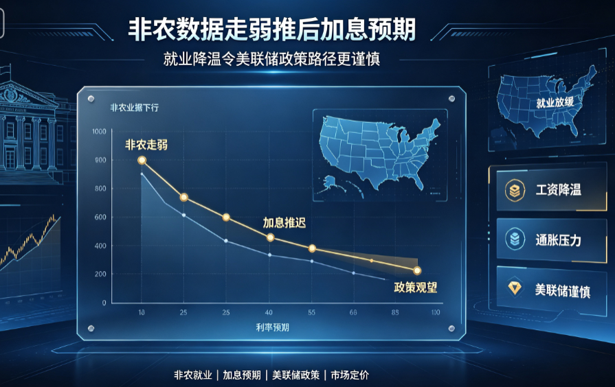 非农数据走弱推后加息预期